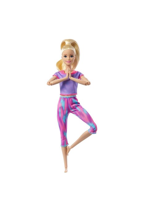 Barbie Sarışın Desenli Taytlı Sonsuz Hareket Bebeği Yeni Seri GXF04